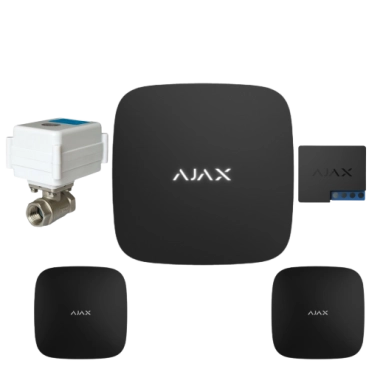 Комплект антипотоп 3/4” Neptun МК 220В, Ajax Hub, 2 датчика протечки LeaksProtect, реле WallSwitch