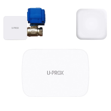 Комплект антипотоп с резервным питанием 1/2” U-Prox MP Center Whit, кран Valve DN15, 1 датчик Water