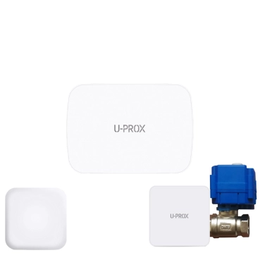 Комплект антипотоп с резервным питанием 3/4” U-Prox MP Center White, кран Valve DN20, 1 датчик Water