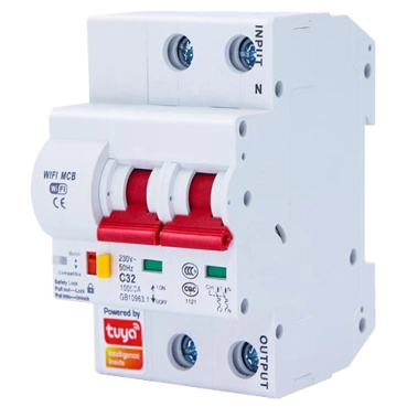 Умный диф. автоматический выключатель с электромониторингом WiFi Circuit Breaker, 63A Tervix автомат электрический защитный (439412)