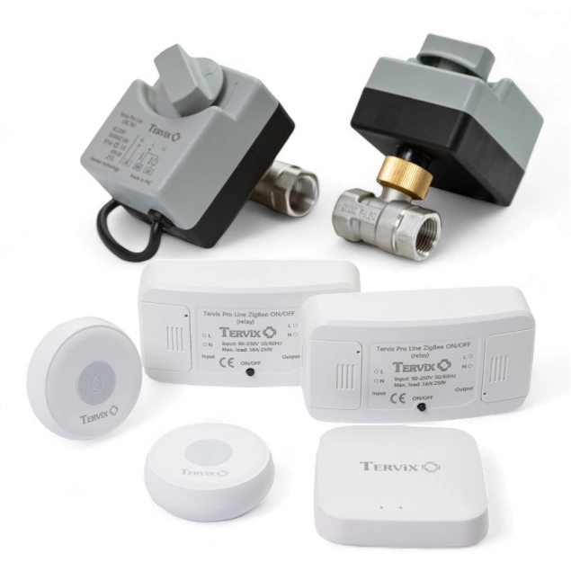 Система защиты от потопа для умного дома Tervix ZigBee Water Stop на 2 трубы 1/2” (4922611-1)