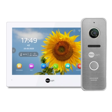 Комплект Neolight ALPHA Hybrid HD KIT SilverP: гібридний відеодомофон 8” з Wi-Fi та 2 Мп відеопанель