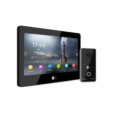 Комплект Neolight ALPHA Hybrid IPWO KIT B/Black: гібридний відеодомофон 8” з Wi-Fi та 2 Мп IP відеопанель з Wi-Fi