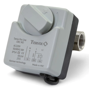 2-ходовой шаровой клапан н/з 1” DN25 из нержавеющей стали с электроприводом Tervix Pro Line ORC (201157)