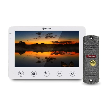 Комплект видеодомофона BCOM BD-710S Kit: видеодомофон 7” white и видеопанель silver
