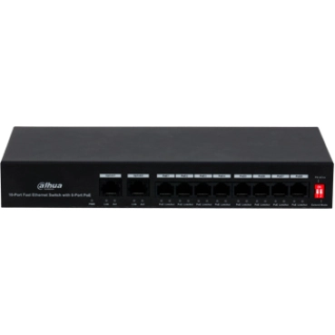 8-портовый коммутатор с 8 РоЕ портами Dahua DH-PFS3010-8ET-65