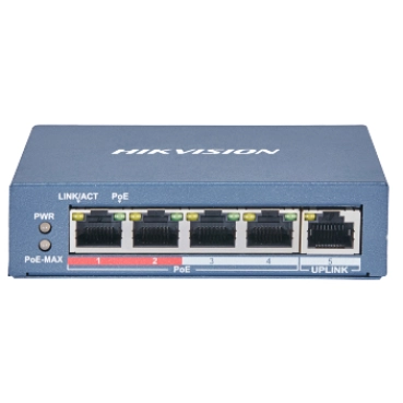 4-портовый неуправляемый POE коммутатор Hikvision DS-3E0105P-E(B)