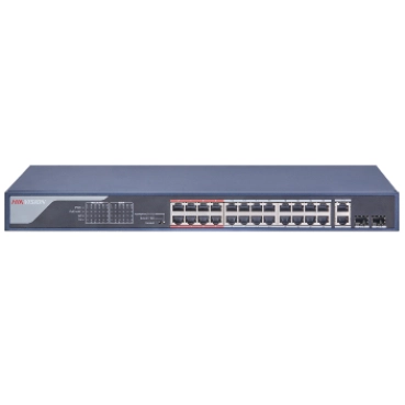 24-портовый неуправляемый POE коммутатор Hikvision DS-3E0326P-E(B)
