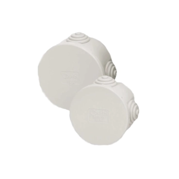 Распределительная круглая 80 * 40 серая с кабельными вводами Courbi Коробка (032-21002-804)