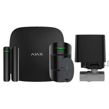 Комплект сигнализации и защиты от потопа Ajax StarterKit 2 + WaterStop 1” (Black)