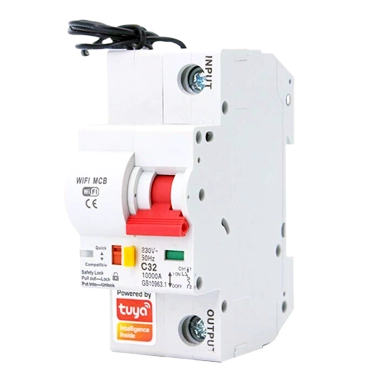 Умный автоматический выключатель 16A (без ЭМ) Tervix Pro Line WiFi Circuit Breaker (439460)