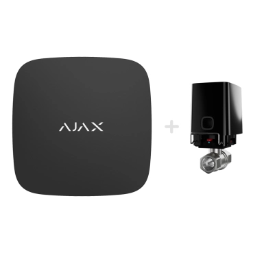 Комплект Ajax Hub 2 (2G) с краном перекрытия воды Ajax WaterStop 3/4” (Black)