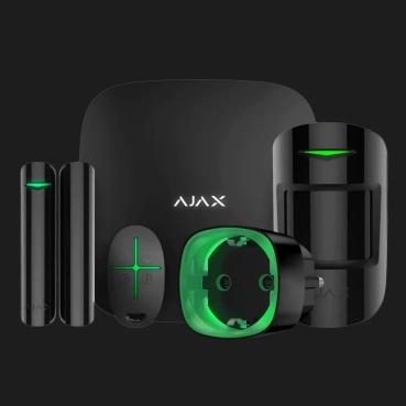 Комплект беспроводной сигнализации Ajax StarterKit + Socket (type F) (Black)
