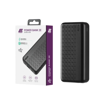 2E Geometry 20000mAh, PD+QC 3.0 18W (black) Повербанк