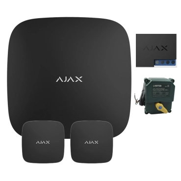 Комплект антипотоп 1/2 Bugatti Pro 12В, Ajax Hub, 2 датчики протікання LeaksProtect, реле Relay 12В