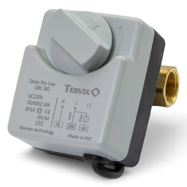 2-ходовой шаровой клапан н/о 1/2” DN15 с электроприводом Pro Line ORC Tervix (201112)