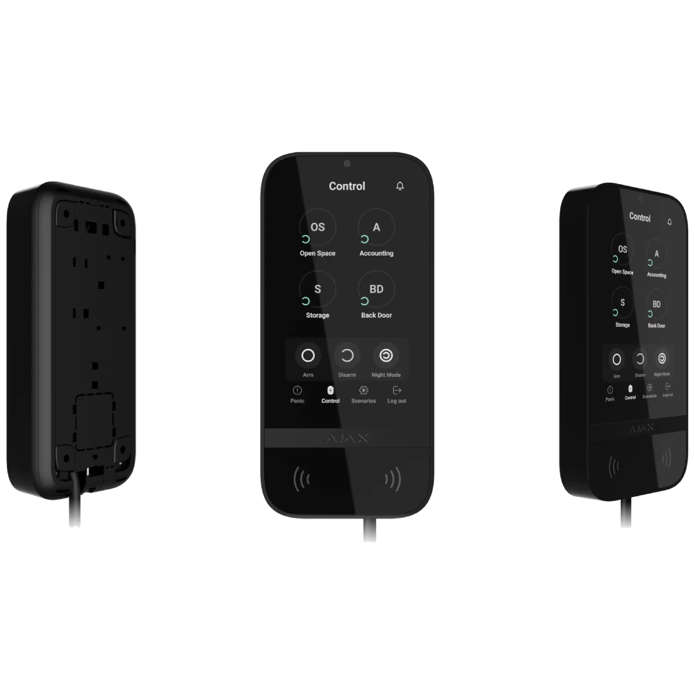 Проводная сенсорная клавиатура Ajax Superior KeyPad TouchScreen Fibra black - Фото 2
