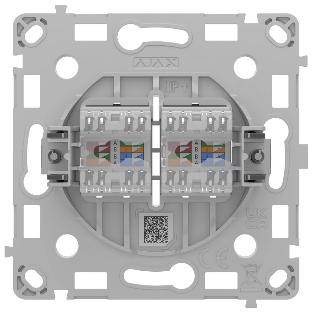 Механизм интернет розетки Ajax OutletCore (LAN) vertical black - Фото 4