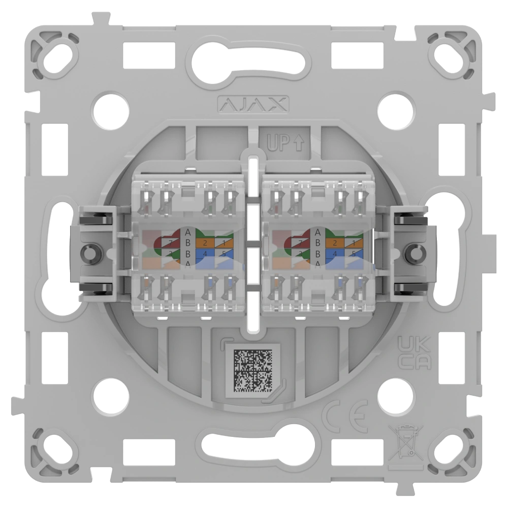 Механизм интернет розетки Ajax OutletCore (LAN) vertical white - Фото 4