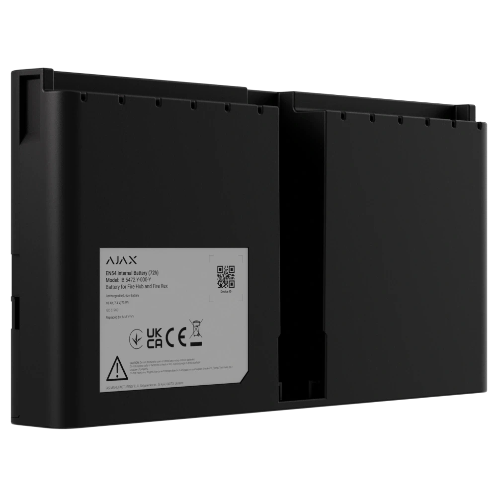 Аккумулятор Ajax EN54 Internal Battery (72 ч) для Fire Hub и Fire Rex Black - Фото 2