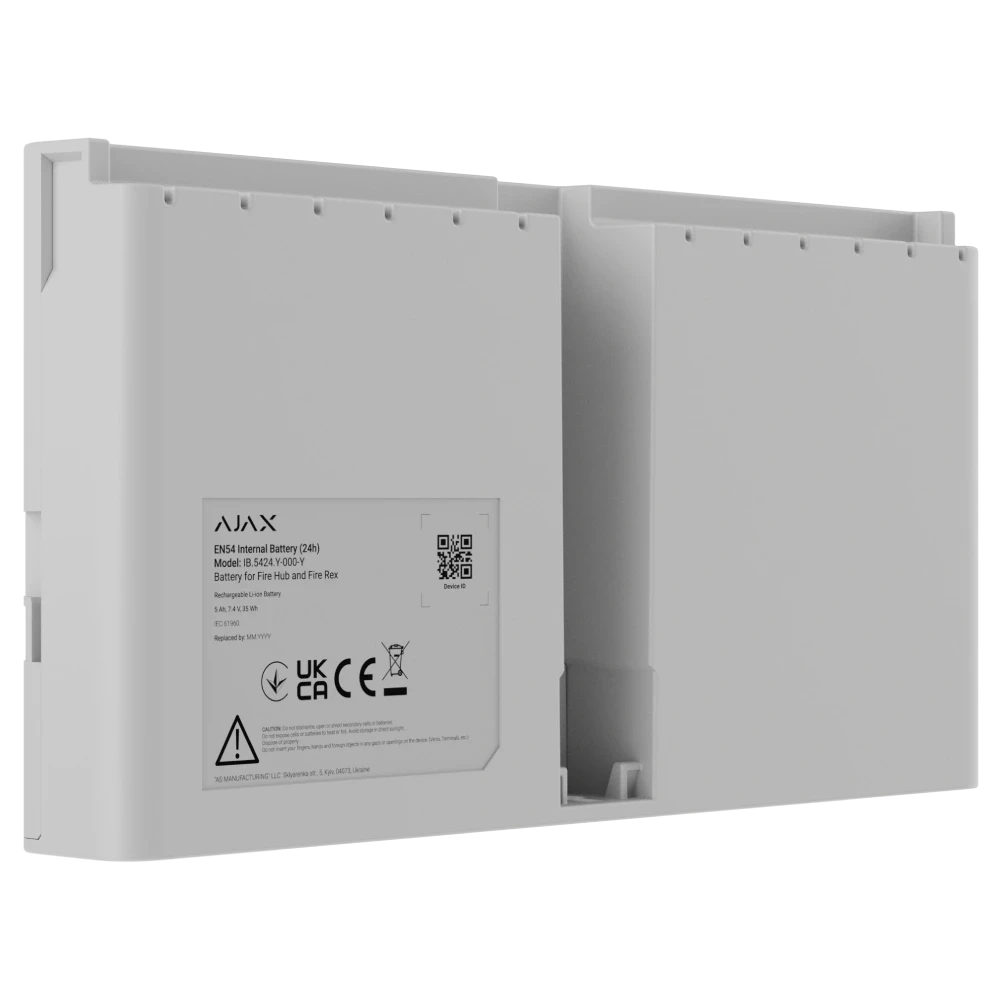 Акумулятор Ajax EN54 Internal Battery (24 г) для Fire Hub і Fire Rex White