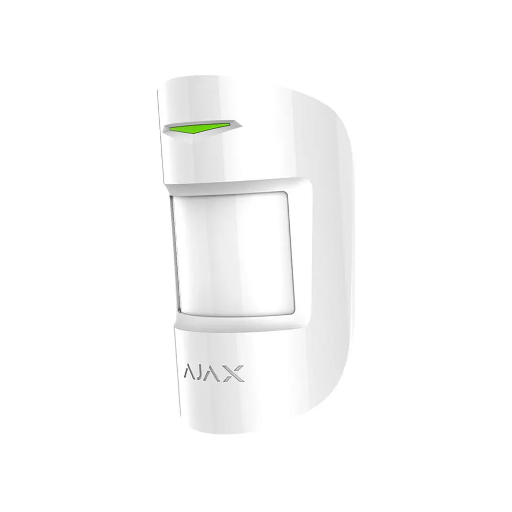 Бездротовий ІЧ-датчик руху та розбиття скла з мікрофоном Ajax CombiProtect (White)
