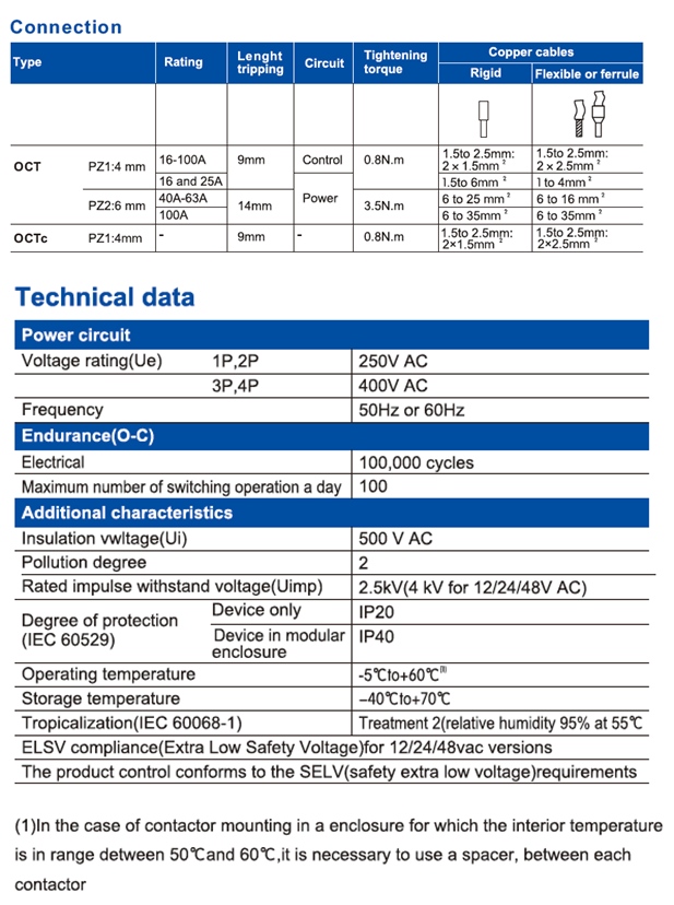 Контактор OCT, 2P, 2NO, 40A, 230В Pro Line Tervix OCT 2P NO 40A (661421) - Фото 7
