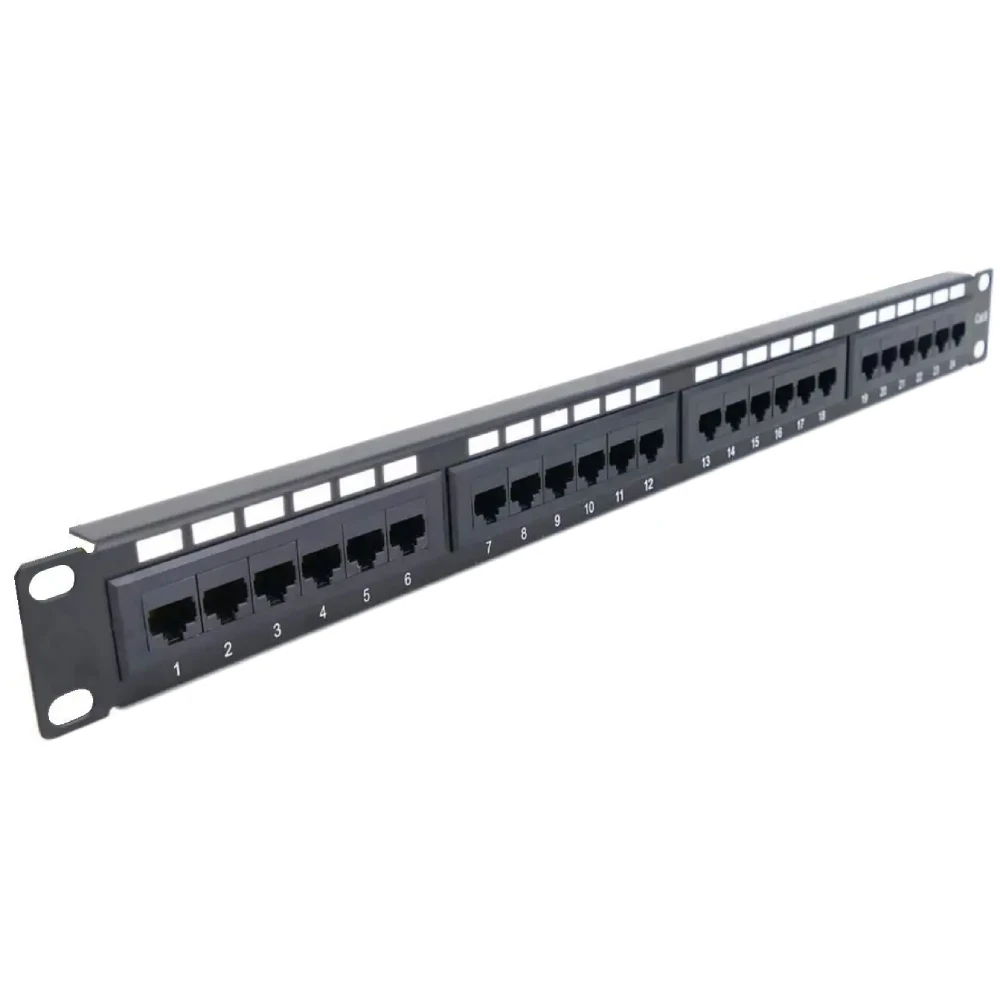 Патч-панель 24-портовая стойка 19”, UTP кат. 5Е Hypernet PP-KUTP24-NM