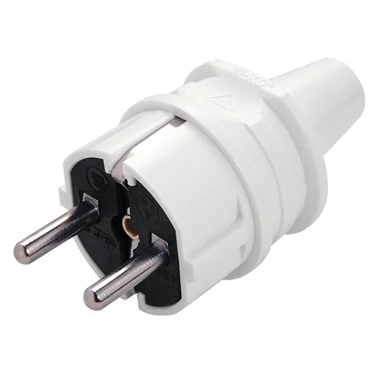 Прямая белая с заземлением VIKO Вилка ”Евро”(90304100)