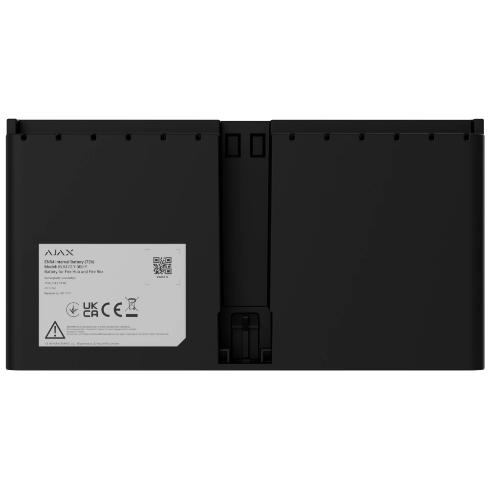 Акумулятор Ajax EN54 Internal Battery (72 г) для Fire Hub і Fire Rex Black