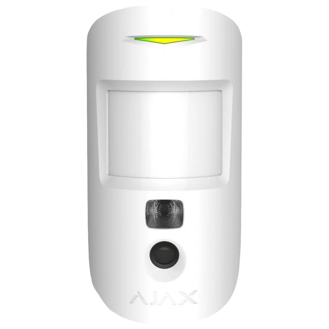 Беспроводной извещатель движения с функциями фотоверификации тревог, фото по запросу и сценарию Ajax MotionCam S (PhOD) Jeweller (White)