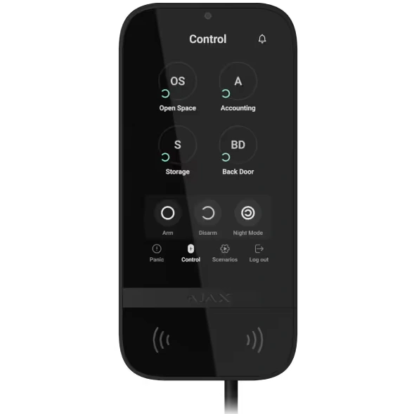 Дротова сенсорна клавіатура Ajax Superior KeyPad TouchScreen Fibra black