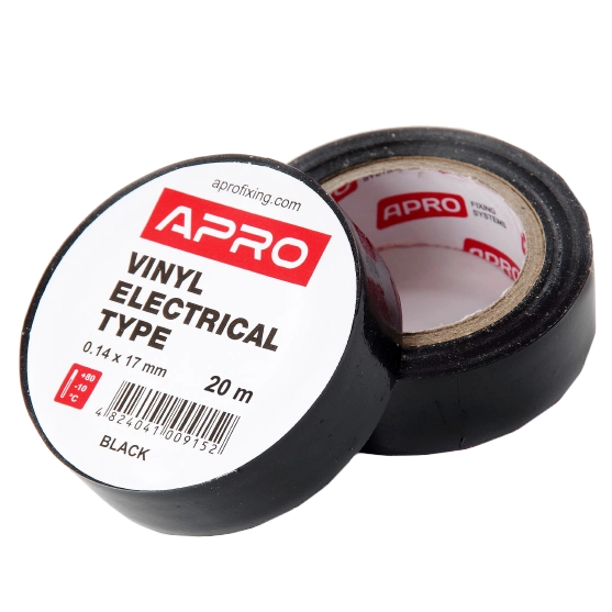 Ізоляційна стрічка чорна APRO 0.14х17 мм 20 м