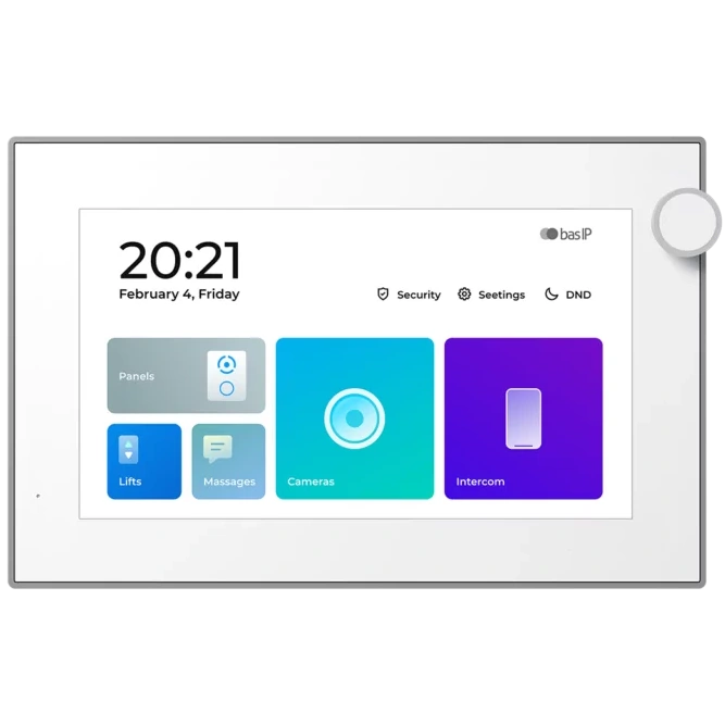 IP-видеодомофон 7” Bas-IP AZ-07LL Linux (White) с возможностью горизонтального и вертикального монтажа