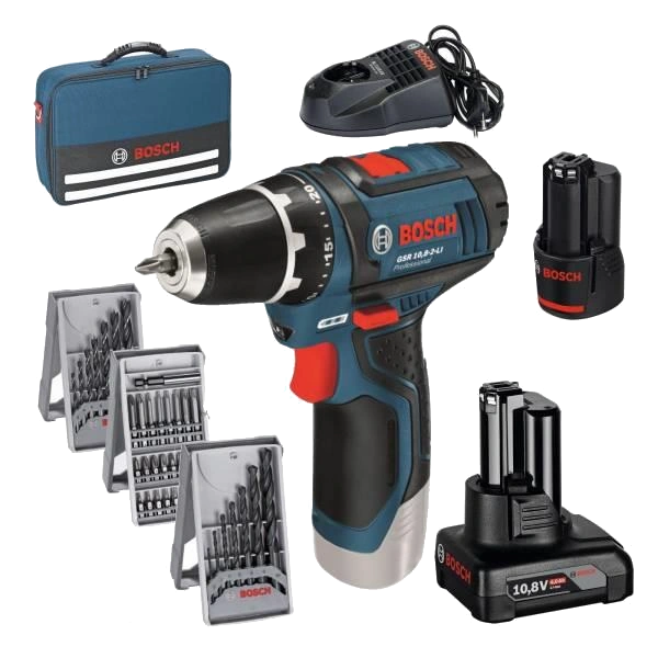 Акумуляторний дриль-шуруповерт + набір біт + свердла (39шт.) Bosch Professional GSR 12V-15