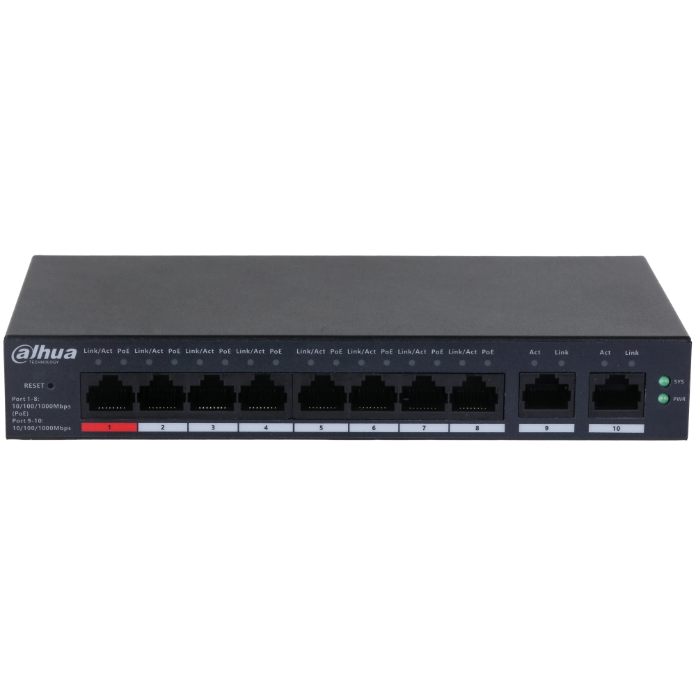8-портовый гигабитный управляемый с PoE Dahua DH-CS4010-8GT-110