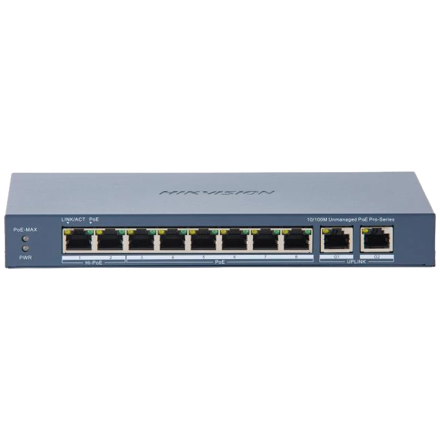 Коммутатор 10 портов неуправляемый Hikvision DS-3E0310HP-E(C) POE
