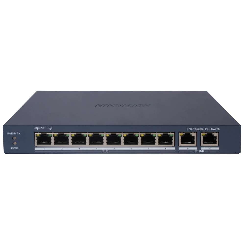 Коммутатор 8 портов управляемый Hikvision DS-3E1510P-EIV2 POE