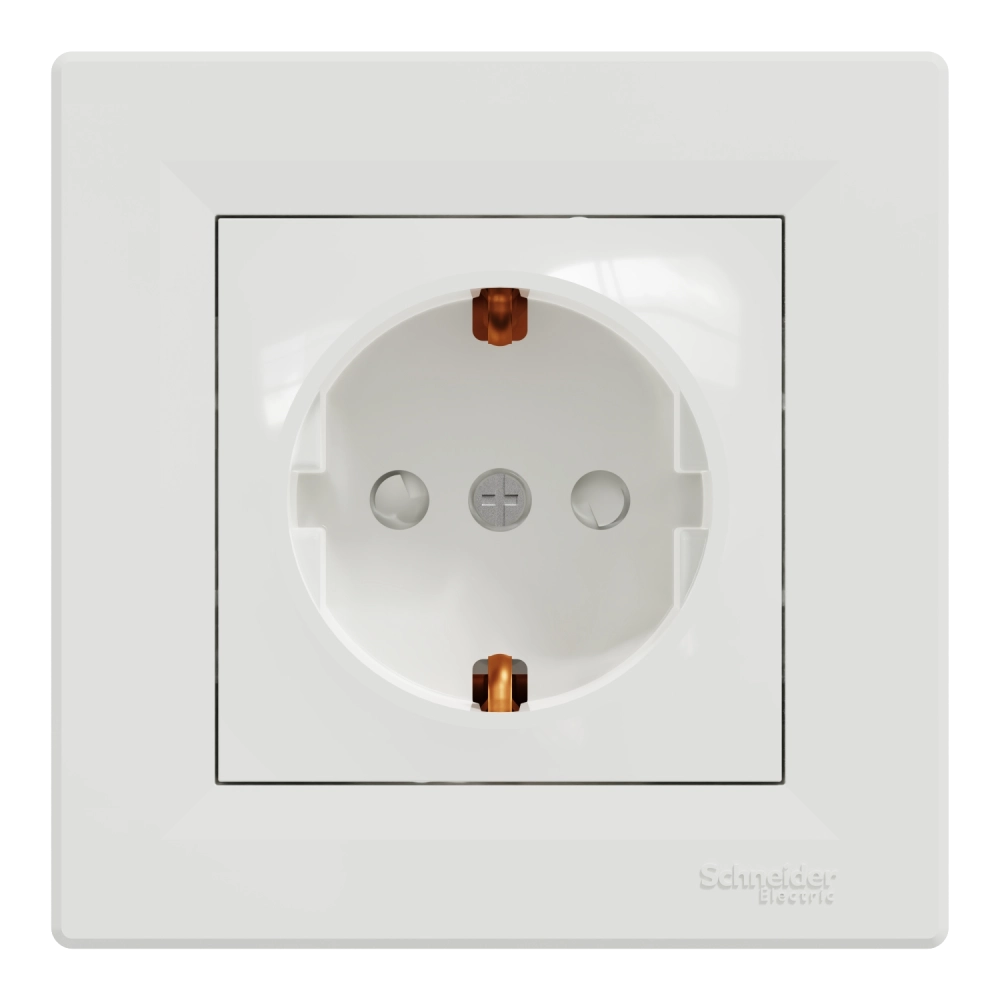 Розетка одинарная с заземлением и шторкой Schneider Electric ASFORA EPH2900221