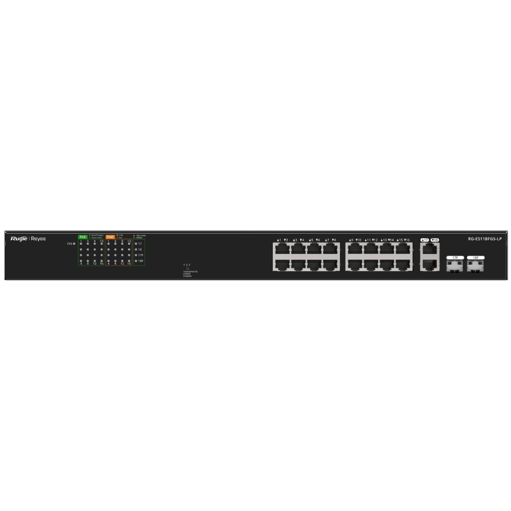 18-портовый 10/100Мб неуправляемый PoE Ruijie Reyee RG-ES118FGS-LP