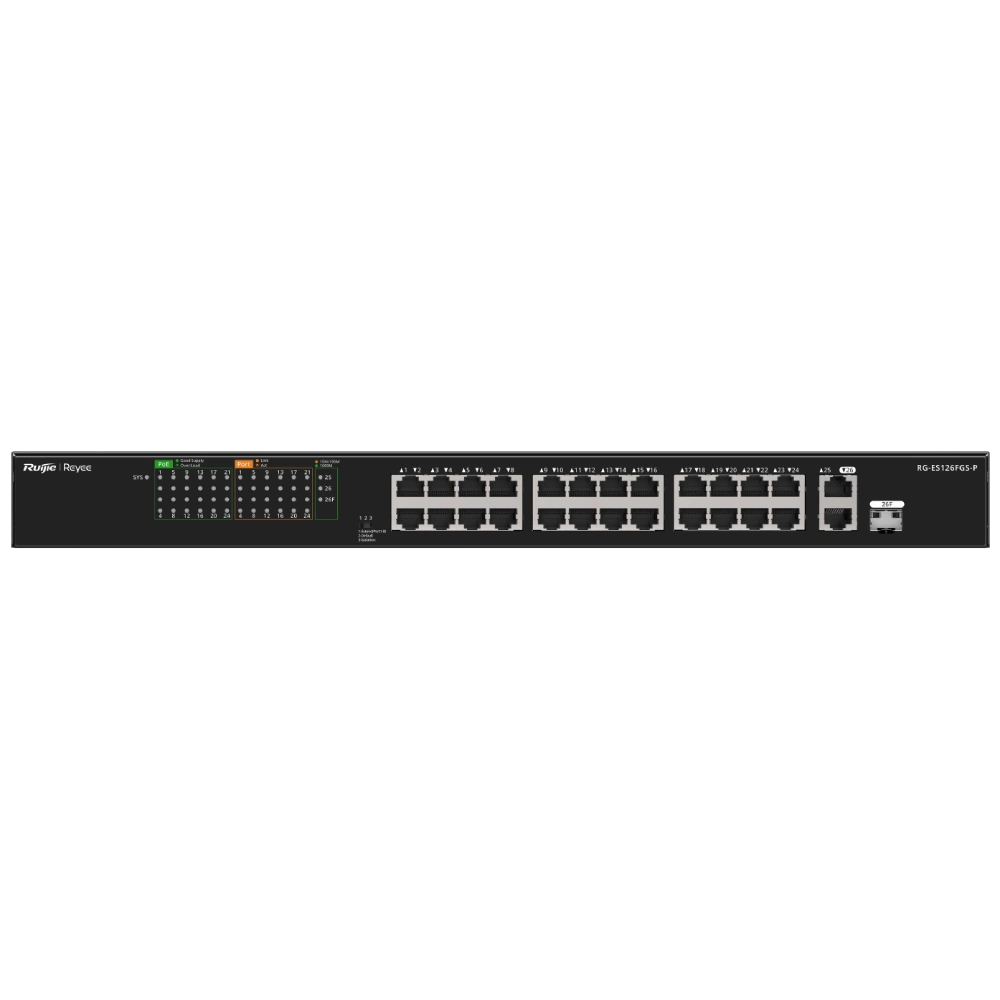 26-портовый 10/100Мб неуправляемый PoE Ruijie Reyee RG-ES126FGS-P