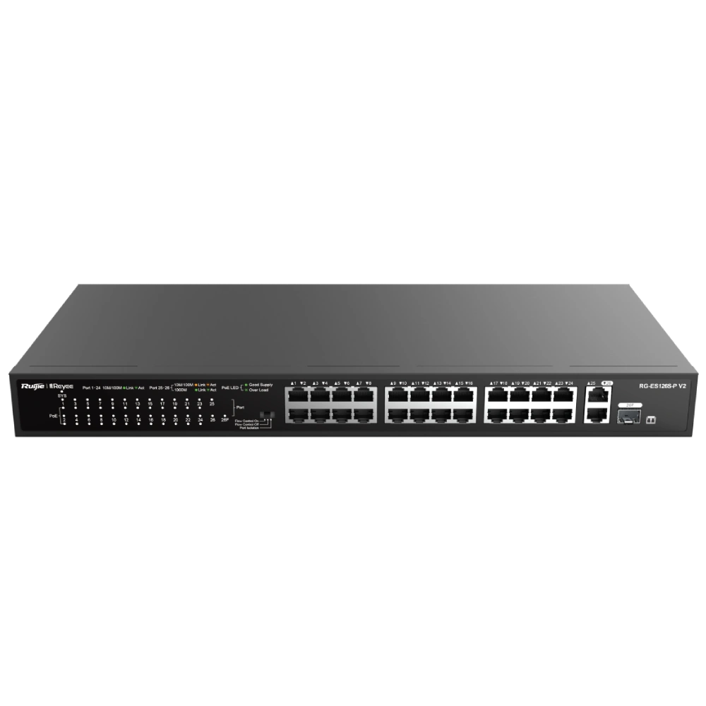 24-портовый неуправляемый PoE Ruijie Reyee RG-ES126S-P V2