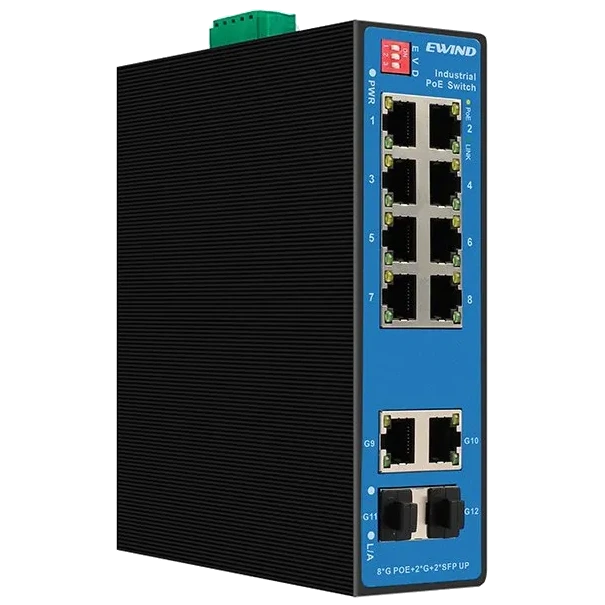 Коммутатор 12 портов неуправляемый Ewind EW-PIS1812-8GE