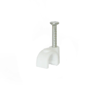 Для кабеля с гвоздем круглая d 6 белая(100шт) Ziplex Скоба Ziplex