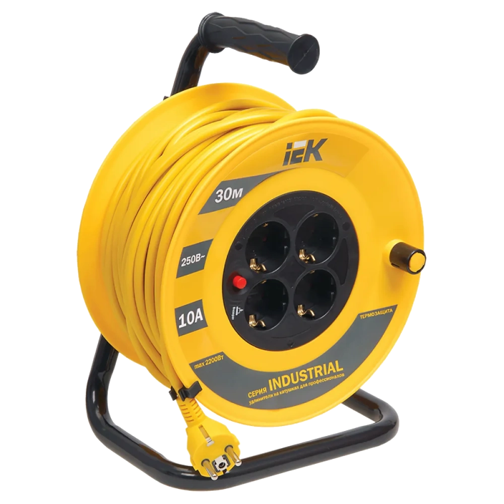 Удлинитель-катушка 4гн 30м З/К УК30 т/с (3х1,5мм2) IP44 IEK