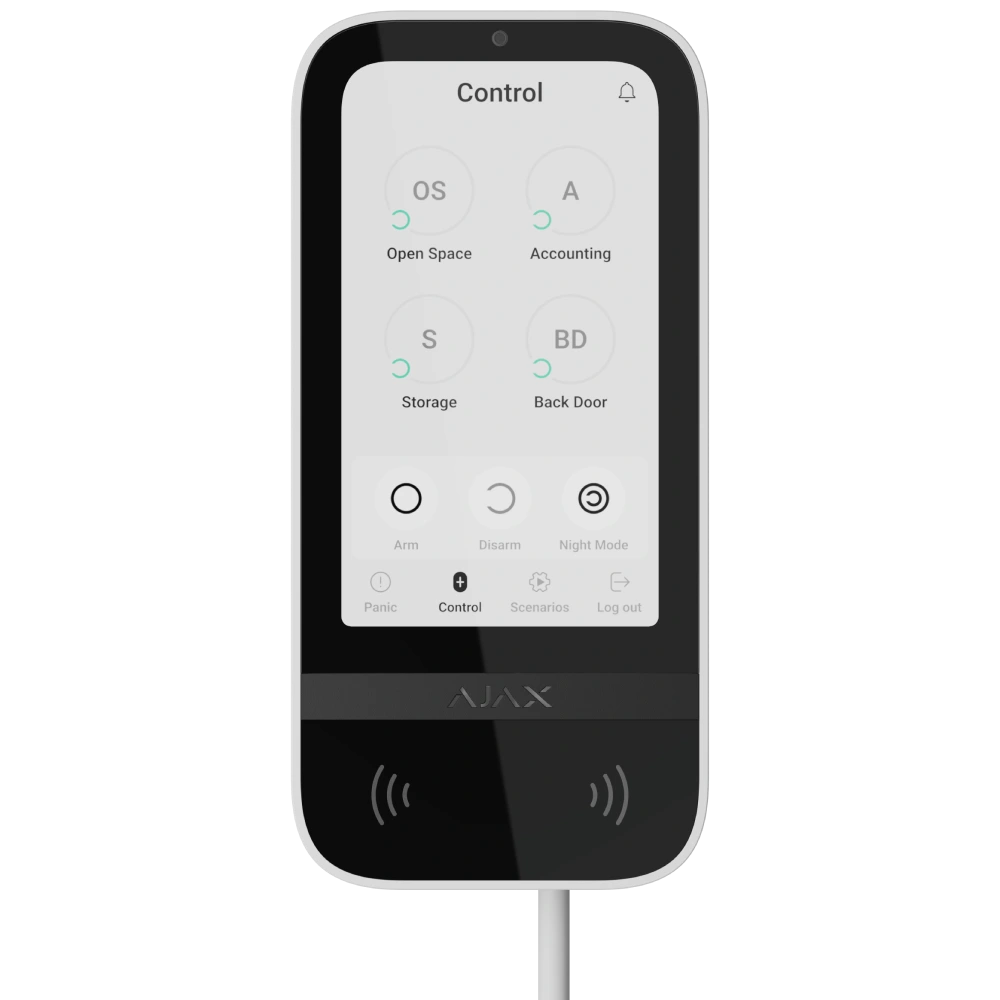 Проводная сенсорная клавиатура Ajax Superior KeyPad TouchScreen Fibra white