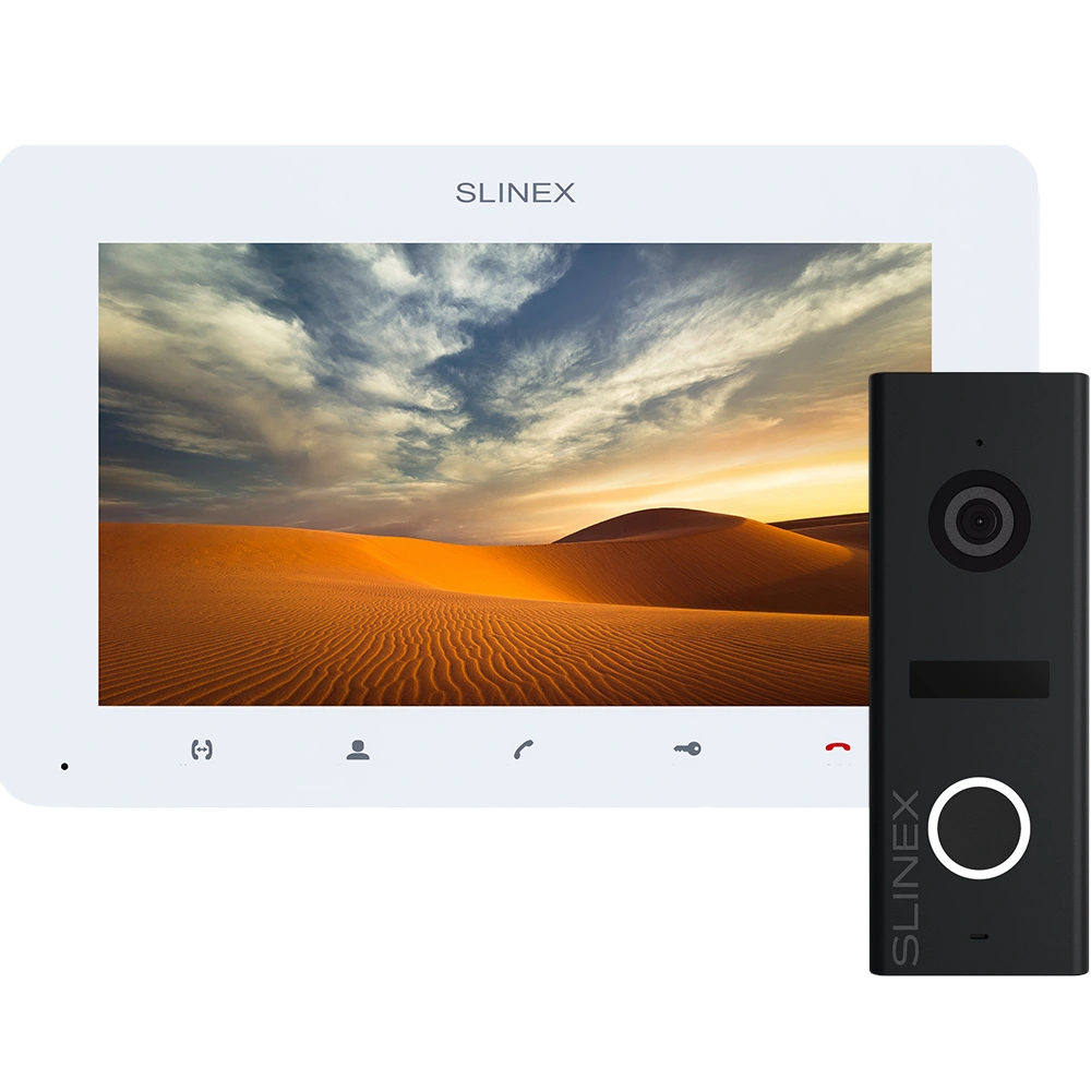 Комплект видеодомофона 7” Slinex ML-17HD (Black) + SM-07MHD (White)