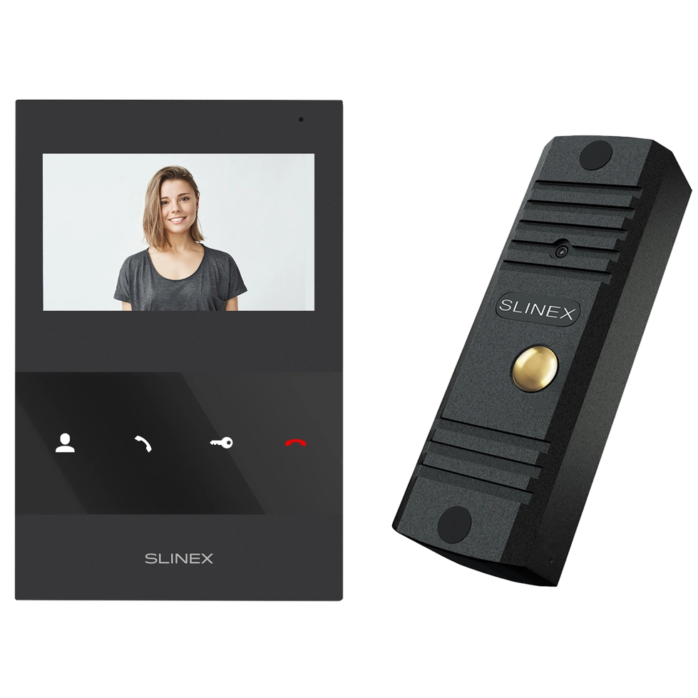 Комплект видеодомофона 4” Slinex ML-16HD (Black) + SQ-04M (Black)