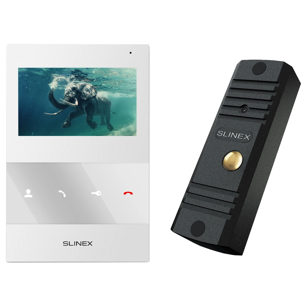 Комплект видеодомофона 4” Slinex ML-16HD (Black) + SQ-04M (White)