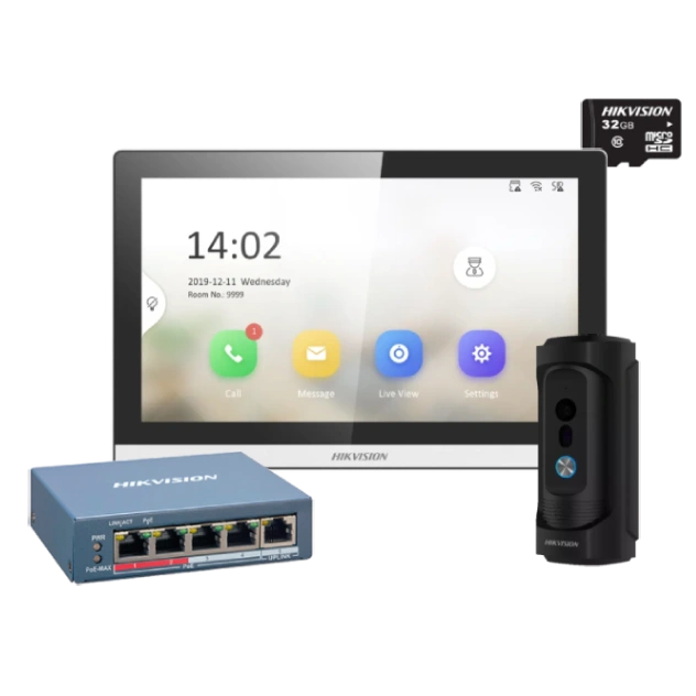 Комплект відеодомофону Hikvision DS-KB8113-IME1(B) UKR+DS-KH6350-TE1+HS-TF